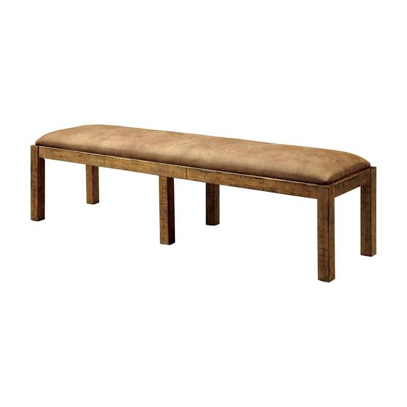 Furniture of America Liston 6-Piece Wood 96-inch Dining Set in Rustic Brown Pine