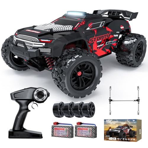 1:18 Scale All Terrain RC Cars, 40km/h High Speed Remote Control Car, 2.4Ghz RC Car Toys Gifts for Kids and Adults, 4WD Electric Vehicle with 2 Rechargeable Batteries, Off Road Monster Truck