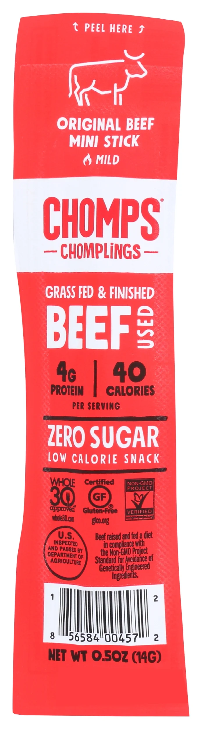 Chomplings Beef Original Snack Sticks 0.5 Ounce, Pack Of 24