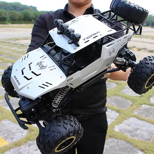 RC Cars Remote Control Car 1:12 Off Road Truck, Metal Shell LED Headlights Offroad Monster RC Truck, 4x4 All Terrain Hobby RC Cars Toys for Boys Kids Adults Gifts 8-12