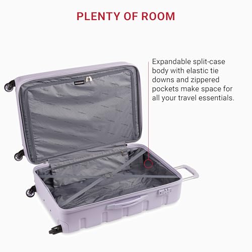 SwissGear 7366 Hardside Expandable Luggage with Spinner Wheels, White, Carry-On 19-Inch