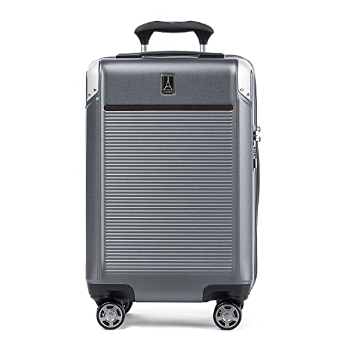 Travelpro Platinum Elite Hardside Expandable Carry on Luggage, 8 Wheel Spinner, TSA Lock, Hard Shell Polycarbonate Suitcase, Metallic Sand, Compact Carry on 20-Inch