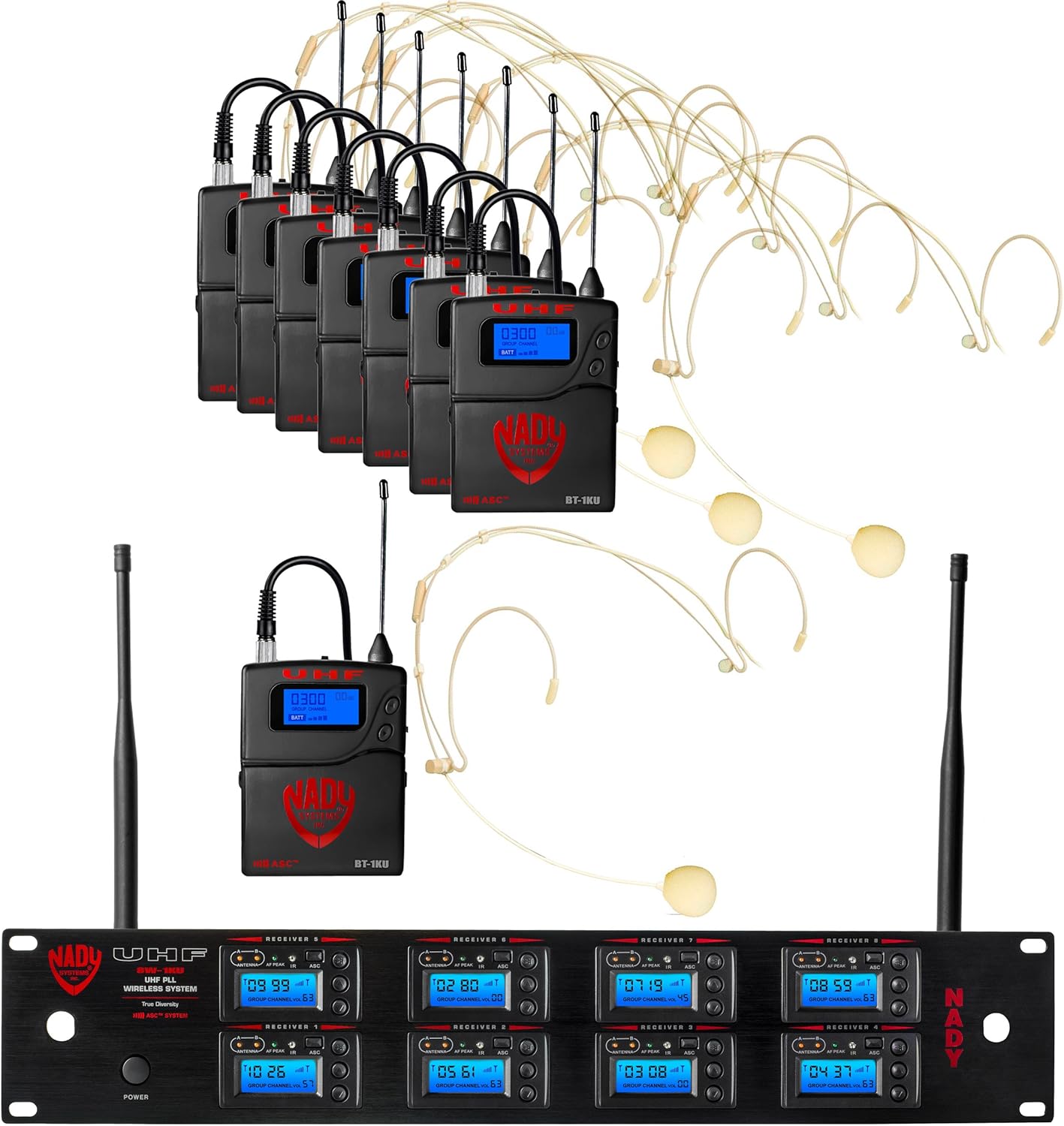 Nady 2W-1KU LT Dual True Diversity 1000-Channel Professional UHF Wireless System with 2 Lapel/lavalier Microphones – Autoscan – Automatic Transmitter Pairing – All Metal Construction