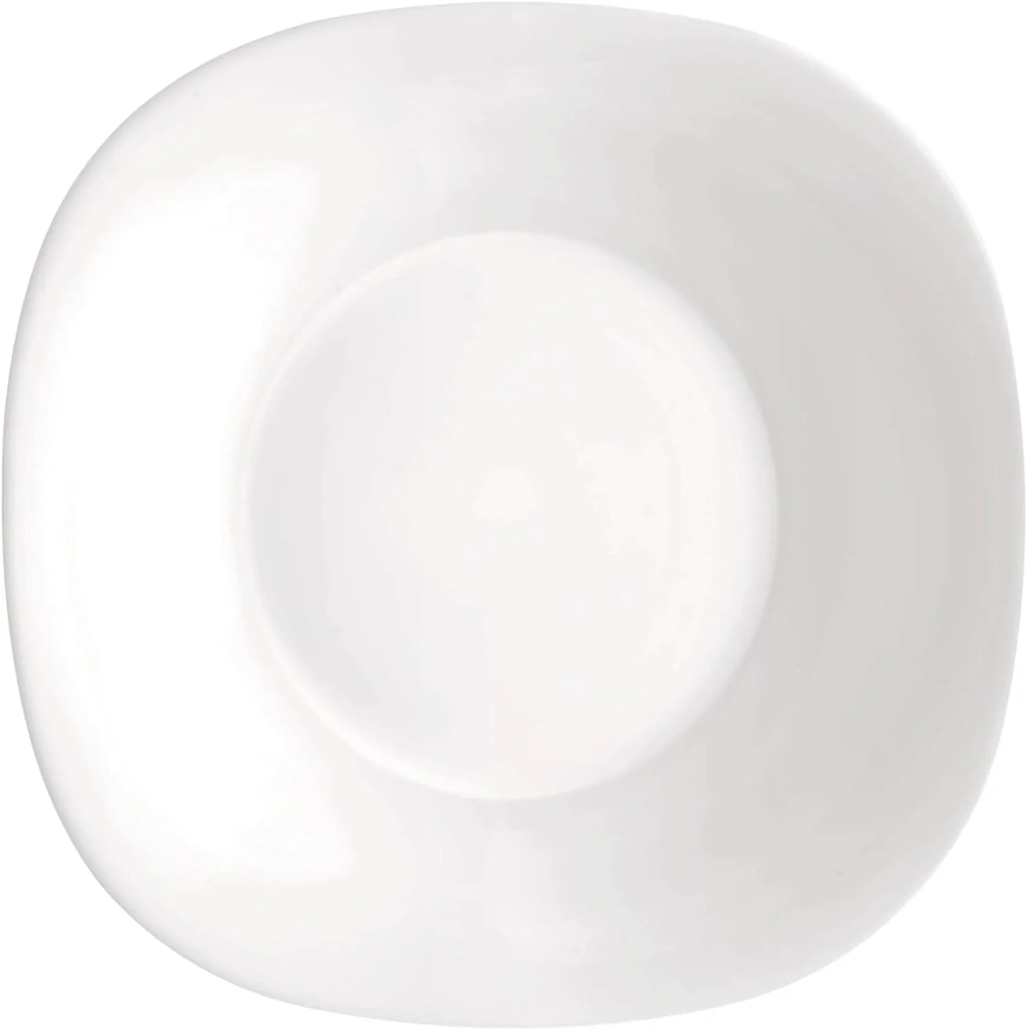 Parma Set Of 6 Pasta Bowls And Soup Plates, 8.75 Inch Tempered Opal Glass, Clean White, & Curved Design, Dishwasher Safe, Made In Spain.