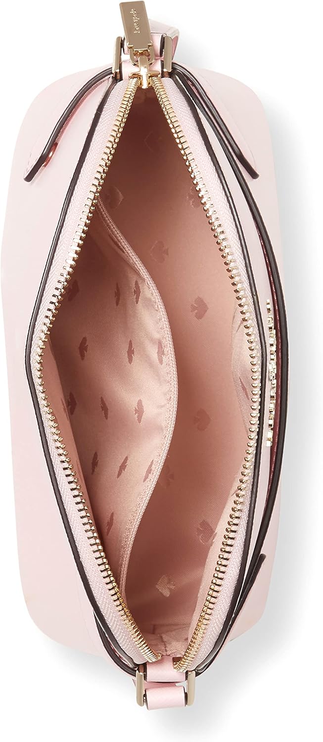 Kate Spade Staci Dome Saffiano Leather Crossbody Bag Purse Handbag, LIGHT CREPE