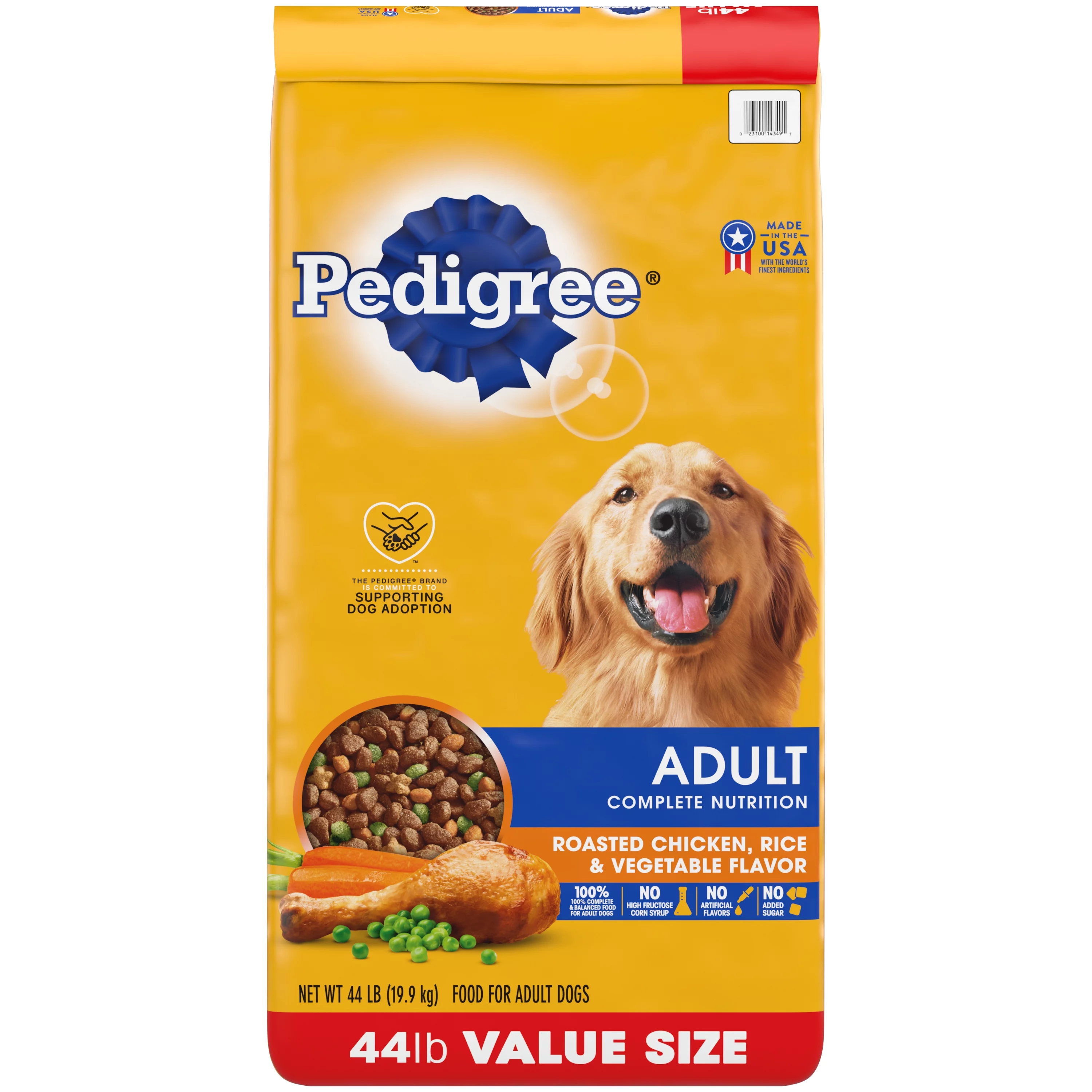 Pedigree Complete Nutrition Adult Dry Dog Food Roasted Chicken, Rice & Vegetable Flavor Dog Kibble, 44 lb