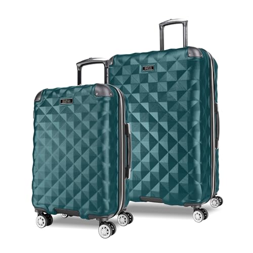 Kenneth Cole REACTION Diamond Tower Collection Lightweight Hardside Expandable 8-Wheel Spinner Travel Luggage, Black, 20-Inch Carry On