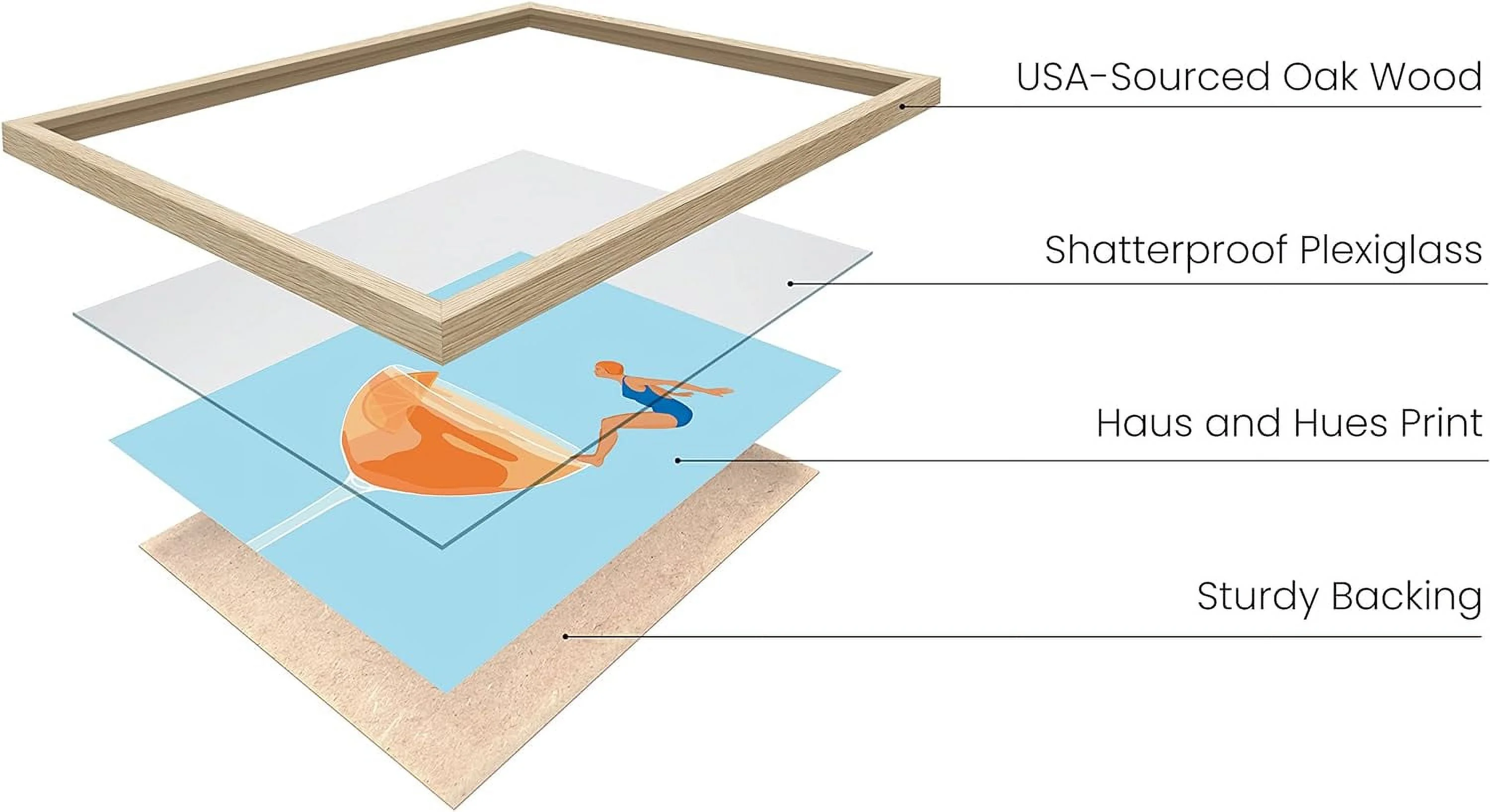 HAUS AND HUES Preppy Bar Wall Decor Framed - Blue and Orange Bar Cart Decor, Colorful Bar Wall Art Prints, Vintage Cocktail Poster, Alcohol Art Decorations Aperol Spritz (16x20 Beige Frame)