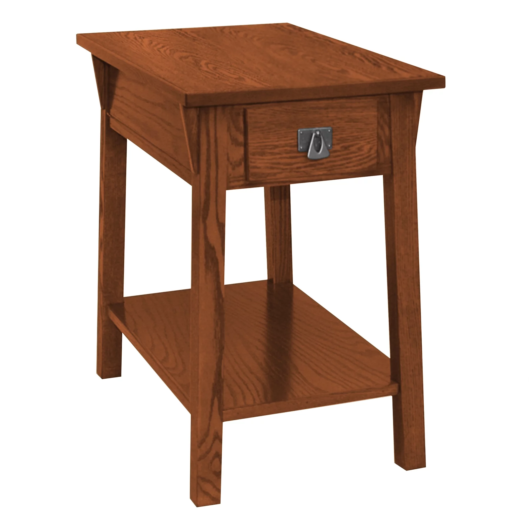 Leick Home 9059-RS Mission End Table with Drawer, Made with Solid Wood, Side Table for Living Room, Bedroom, and Offices, Russet Finish