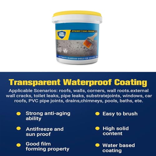 Multifunctional Invisible Waterproof Coating, 2024 New Clear Waterproof Patch & Seal Liquid, Super Strong Transparent Waterproof Coating Agent, Anti-Leakage Agent Leakage Protection Glue (150ML,2PCS)