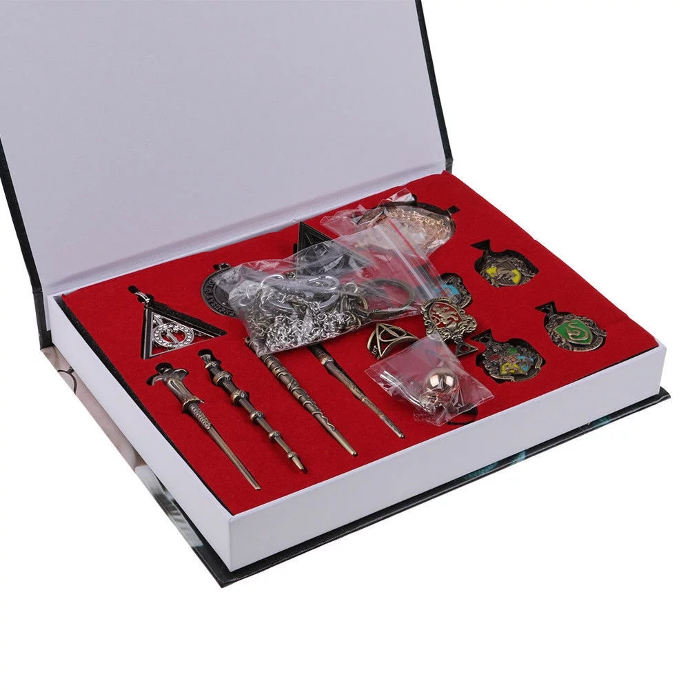 Felicia 15 Pcs New Harry Potter wand Magical wands rings necklace decorate Gift cosplay game