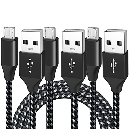UREHEPO Micro USB Cable, 3Pack Android Charger Cable, Nylon Braided USB Fast Charging Cord