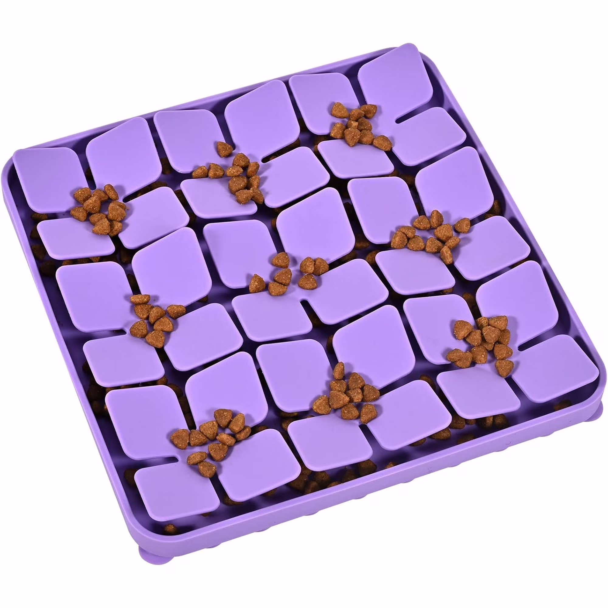 Silicone Snuffle Mat for Dogs, Interactive Dog Puzzle Feeder Sniffing Mat, Dog Licking Mat Enrichment Puzzle Mat for Small Medium Large Breed Dogs Rabbit (Purple)