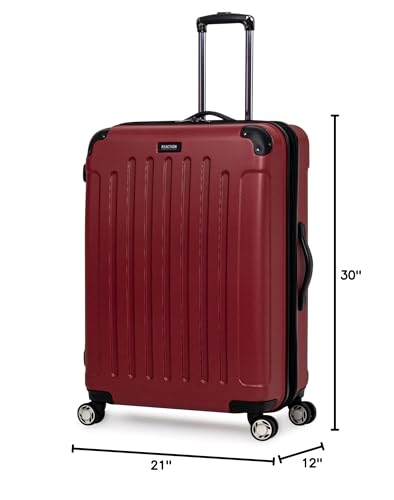 Kenneth Cole REACTION Renegade Luggage Expandable 8-Wheel Spinner Lightweight Hardside Suitcase, Navy Blue, 20-Inch Carry On