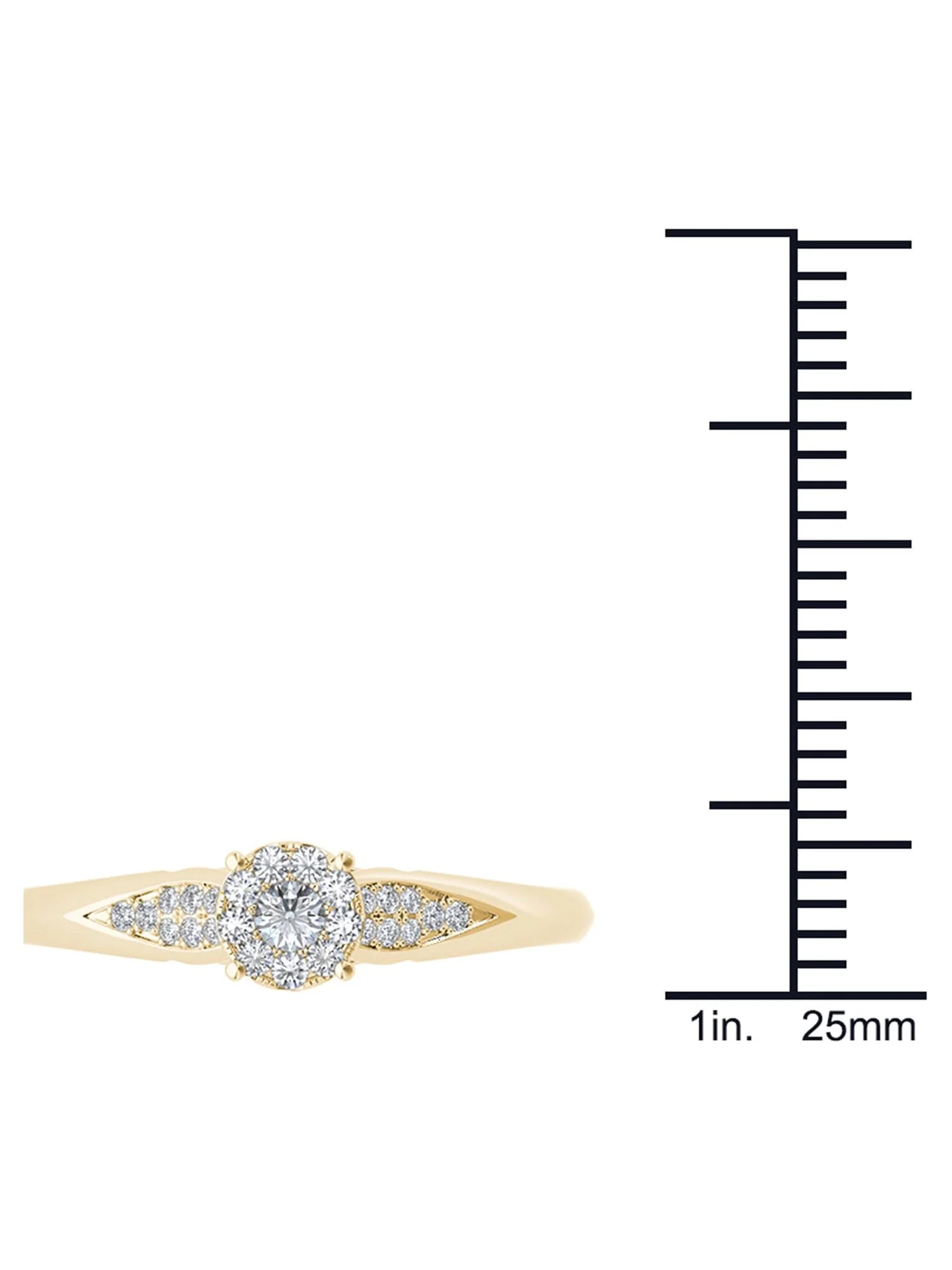 Imperial 1/6Ct TDW Diamond 10K Yellow Gold Cluster Ring Engagement Ring