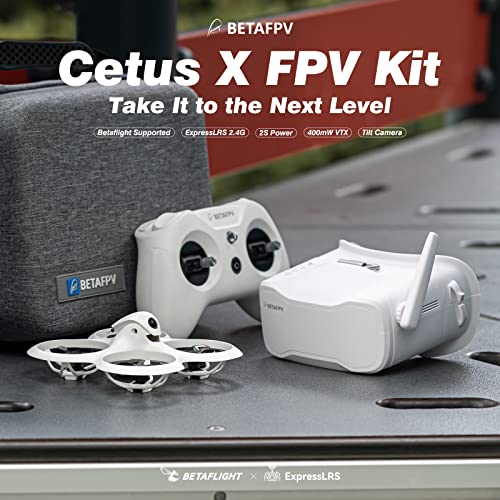 BETAFPV Cetus X FPV Kit with Betaflight FC LiteRadio 3 Transmitter C04 Cam VR03 Goggles with DVR Recording Function, Supported 2S Power Advanced RTF Kit for FPV Beginners to Fly Faster Further ELRS V3