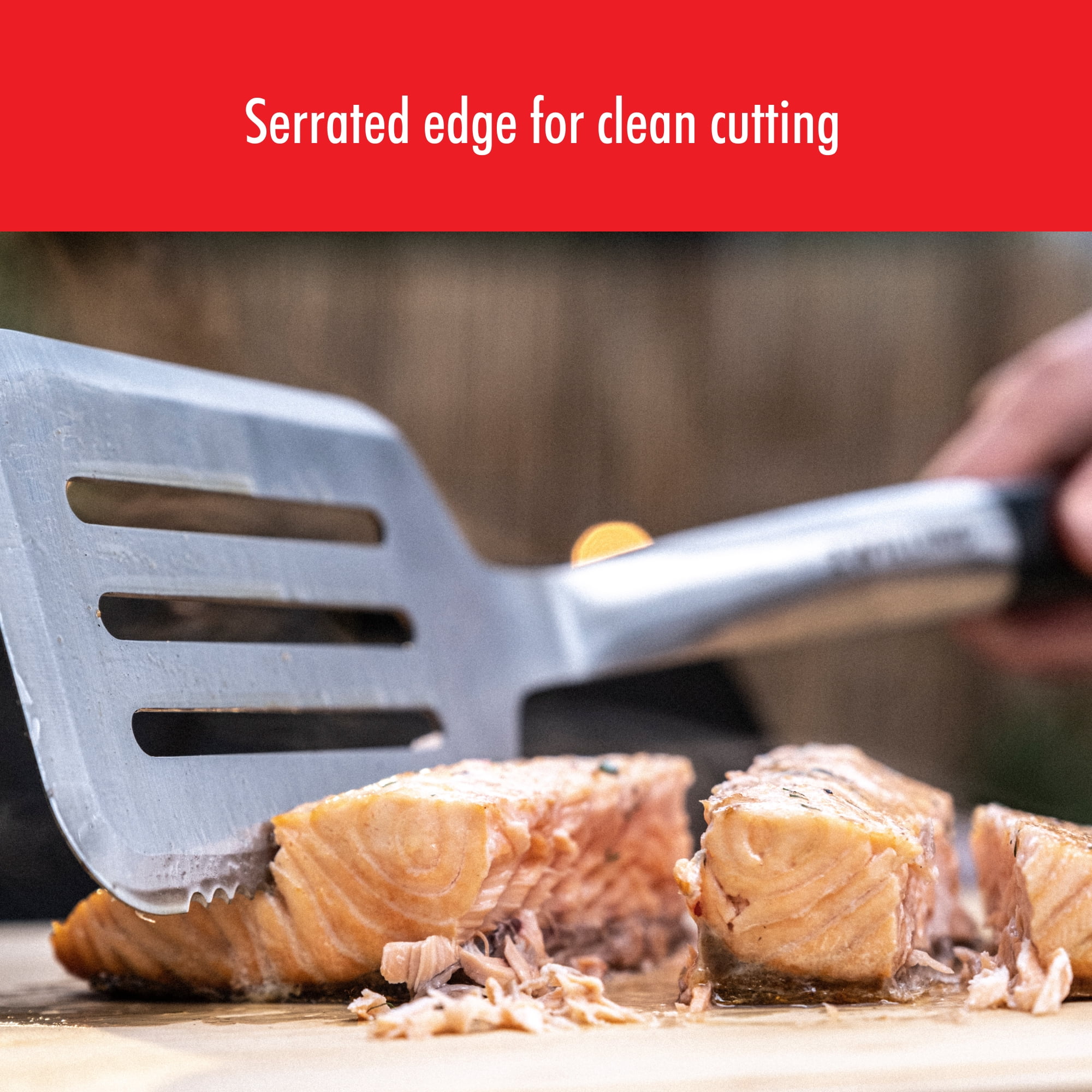 ZWILLING BBQ+ 17-inch Triple-Rivet Stainless Steel Grill Spatula with Serrated Edge