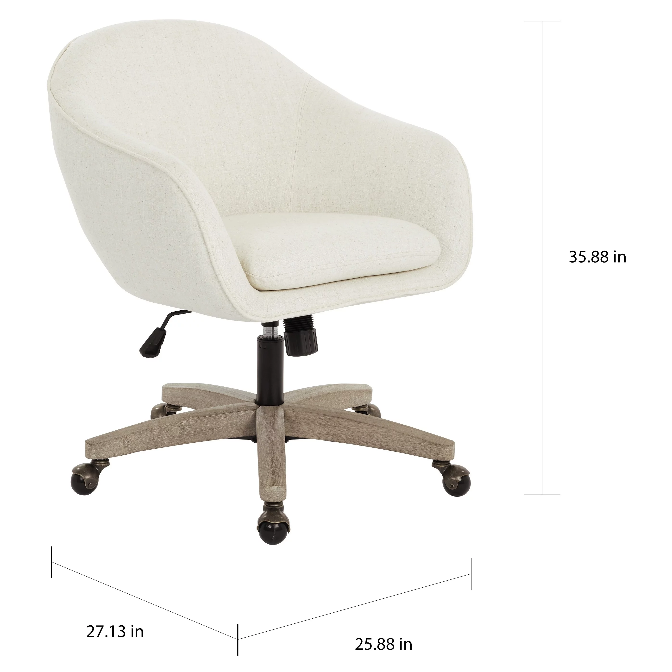 Carson Carrington  Hjarsta Plush Office Chair Dove Grey