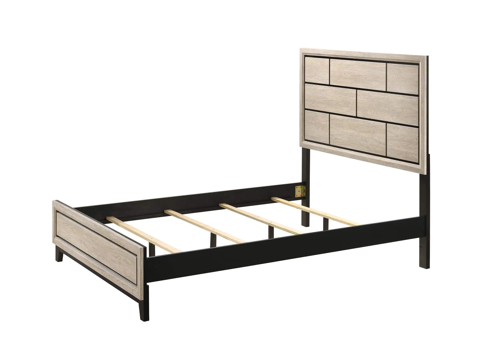 Contemporary Style 1pc King Size Low-Profile Bed Bedroom Furniture Set Wooden Drift Wood Finish