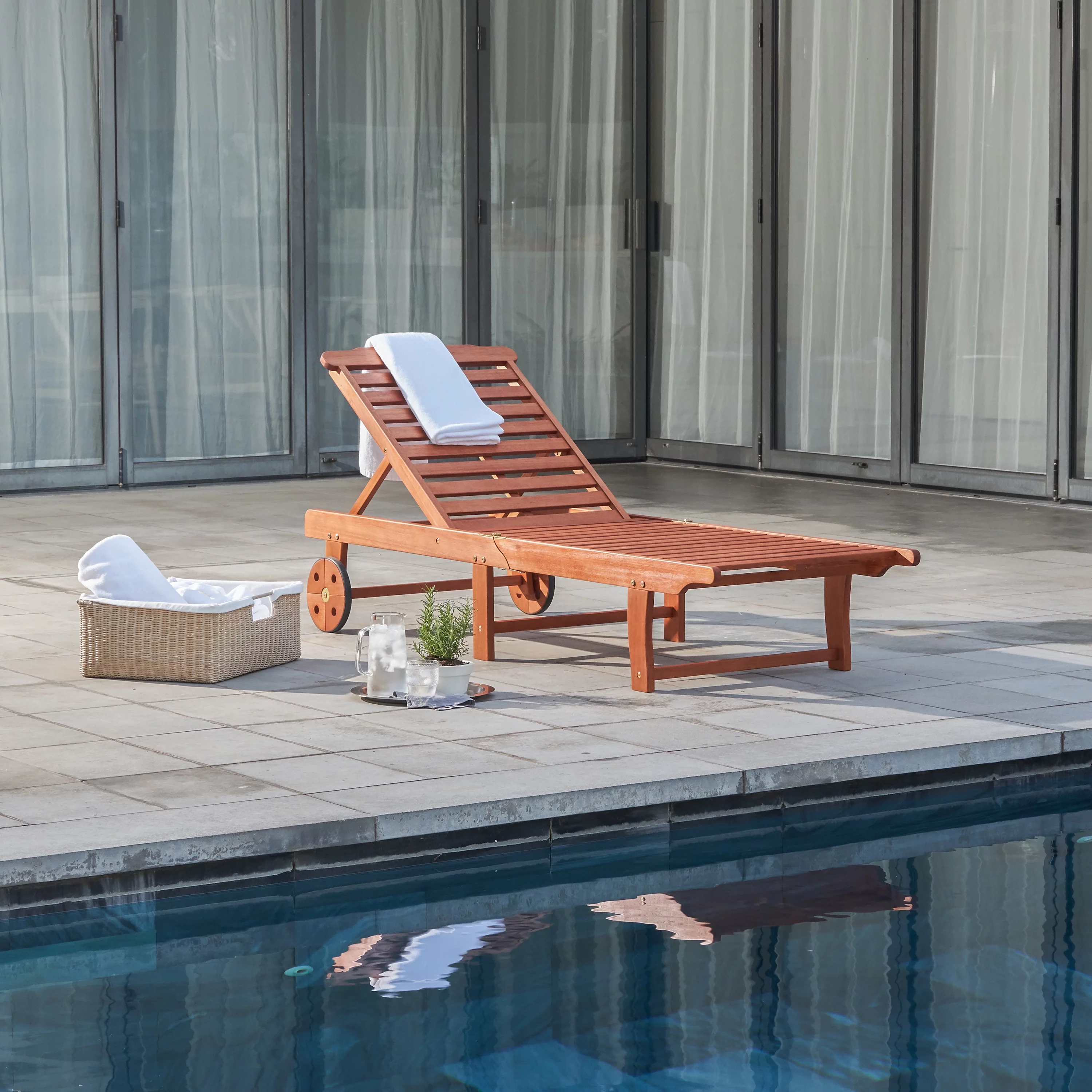 Folding Sunbathing Chaise Lounge - 75.0 - Relax in style with our outdoor oasis essential!