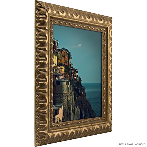 Craig Frames Bravado, 8x10 Picture Frame, Antique Silver
