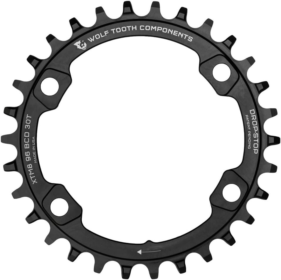 Wolf Tooth 96BCD Drop Stop Chainring for 11-Speed Shimano XT and XTR Cranks (30t, for M8000 XT)