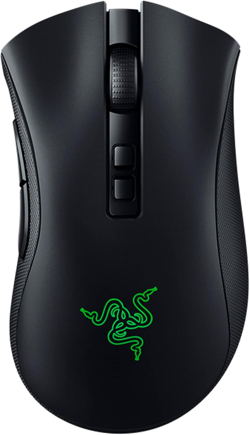 Razer DeathAdder v2 Pro Wireless Gaming Mouse: 20K DPI Optical Sensor - 3X Faster Than Mechanical Optical Switch - Chroma RGB Lighting - 70 Hr Battery Life - 8 Programmable Buttons - Classic Black Pack of 2