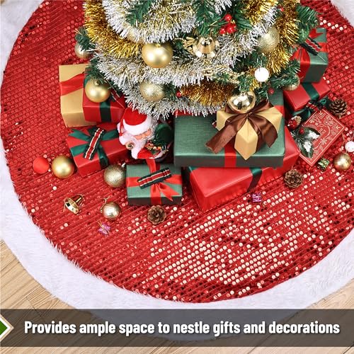 Mr. Pen- Christmas Tree Skirt 48 inches, Knitted Christmas Skirt Tree, Xmas Tree Skirt