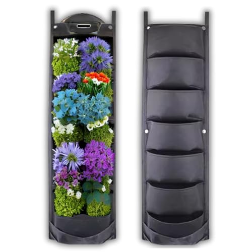 Vertical Wall Planter Vertical Garden Wall Living Wall Planters Outdoor Wall Garden Planter Outdoor Vertical Wall Planters for Outdoor Plants Wall Pocket Planter Hanging Grow Bags 64 Pockets