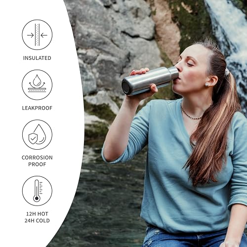 Bambaw 32 oz Water Bottle | Insulated Water Bottles | Water Bottle Stainless Steel | Insulated Travel Water Bottle | Insulated Water Bottle | Stainless Steel Water Bottles | 1 Liter Water Bottles
