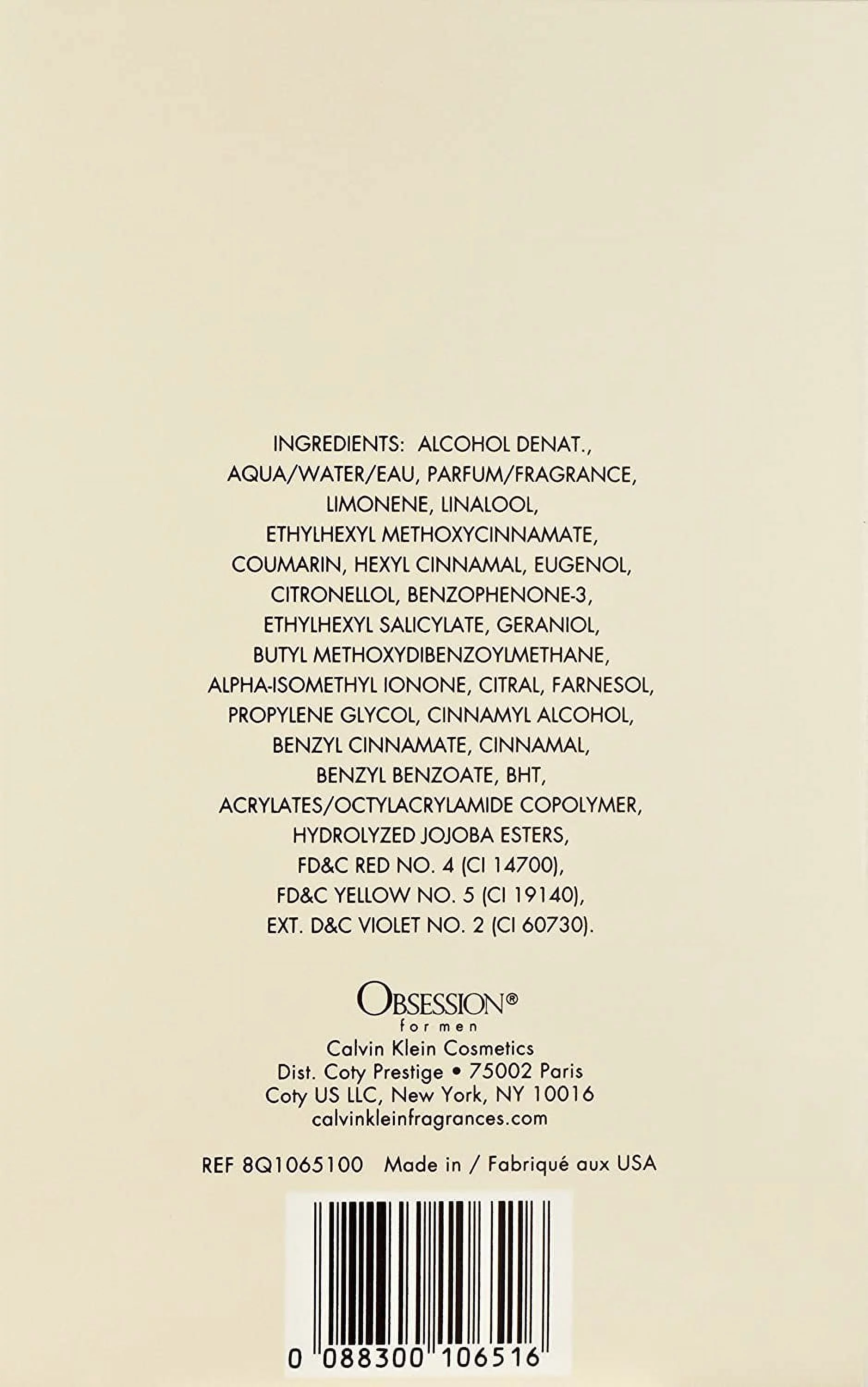 Calvin Klein Obsession Eau de Toilette for Men 4 oz *EN