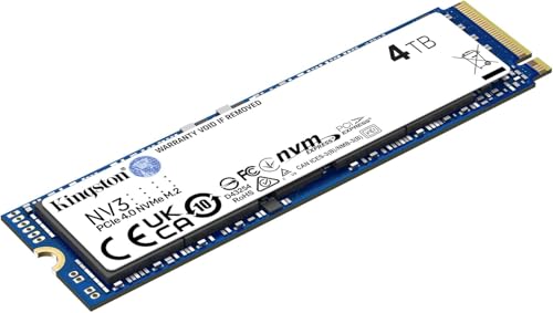 Kingston NV3 1TB M.2 2280 NVMe SSD | PCIe 4.0 Gen 4x4 | Up to 6000 MB/s | SNV3S/1000G