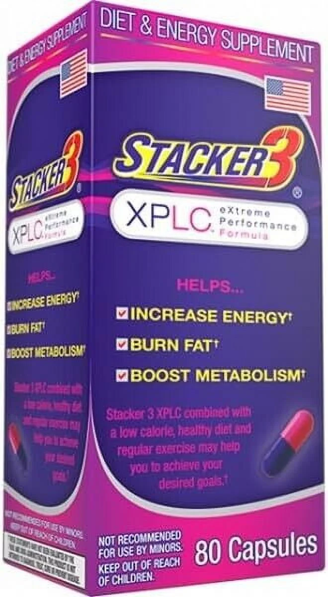 Stacker 3 XPLC Body Metabolism and Fat Burner Boosting 80 capsules
