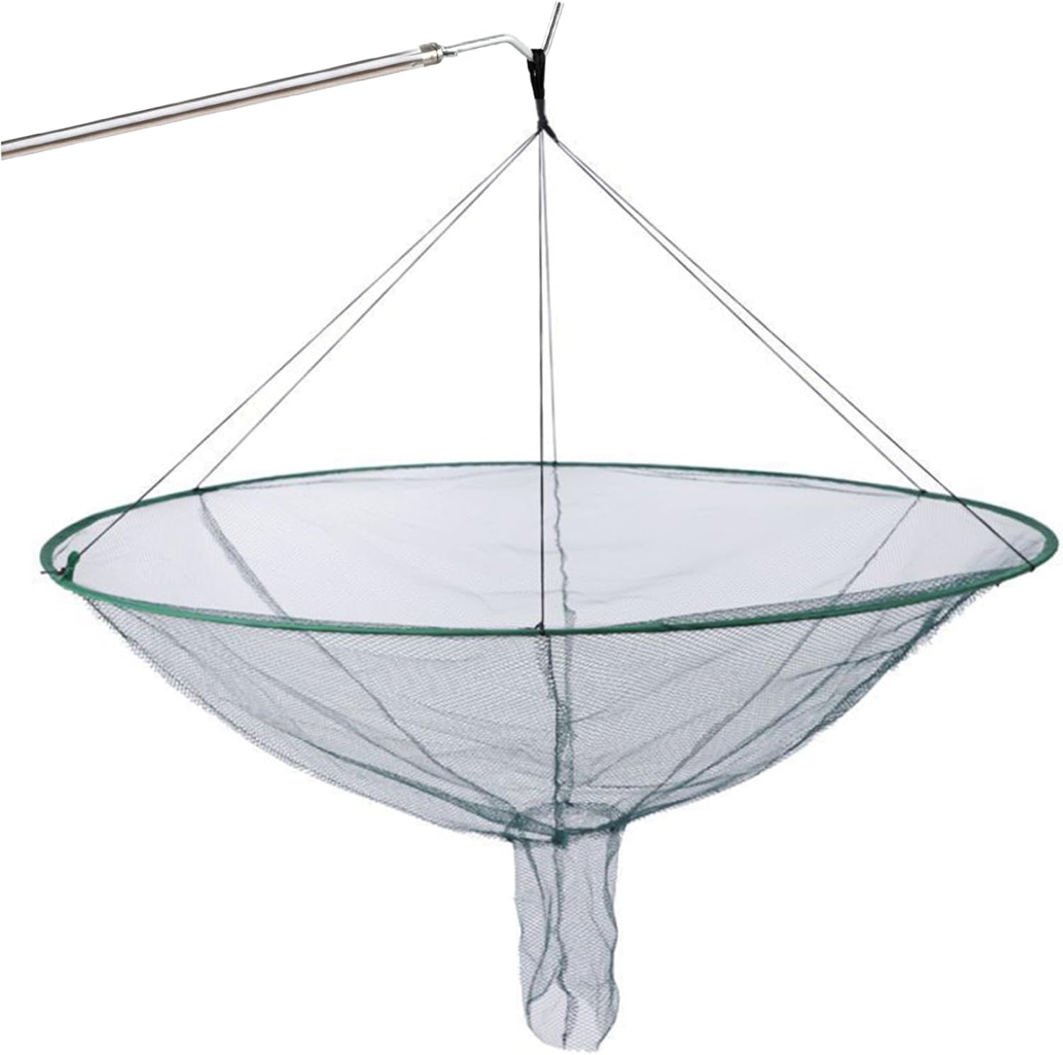 Drop Net for Pier Fishing, Drop Net Dia. 39in Foldable Portable Pier Fishing Net with Dual Line Structure Knottable Fish Release Opening Sturdy Heavy-Duty Bridge Net for Shrimp, Crab, Drop Net