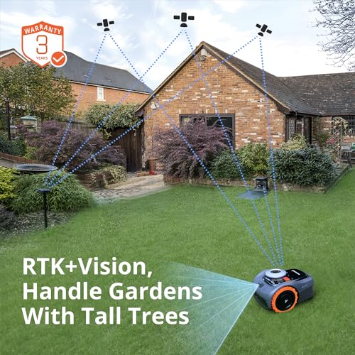 Segway Navimow iSeries Robot Lawn Mower Perimeter Wire Free 1/4 1/8 Acre RTK+Vision Robotic Lawnmower, AI-Assisted Mapping, Virtual Boundary, APP Control, 58dB(A) Quite, Multi-Zone Management
