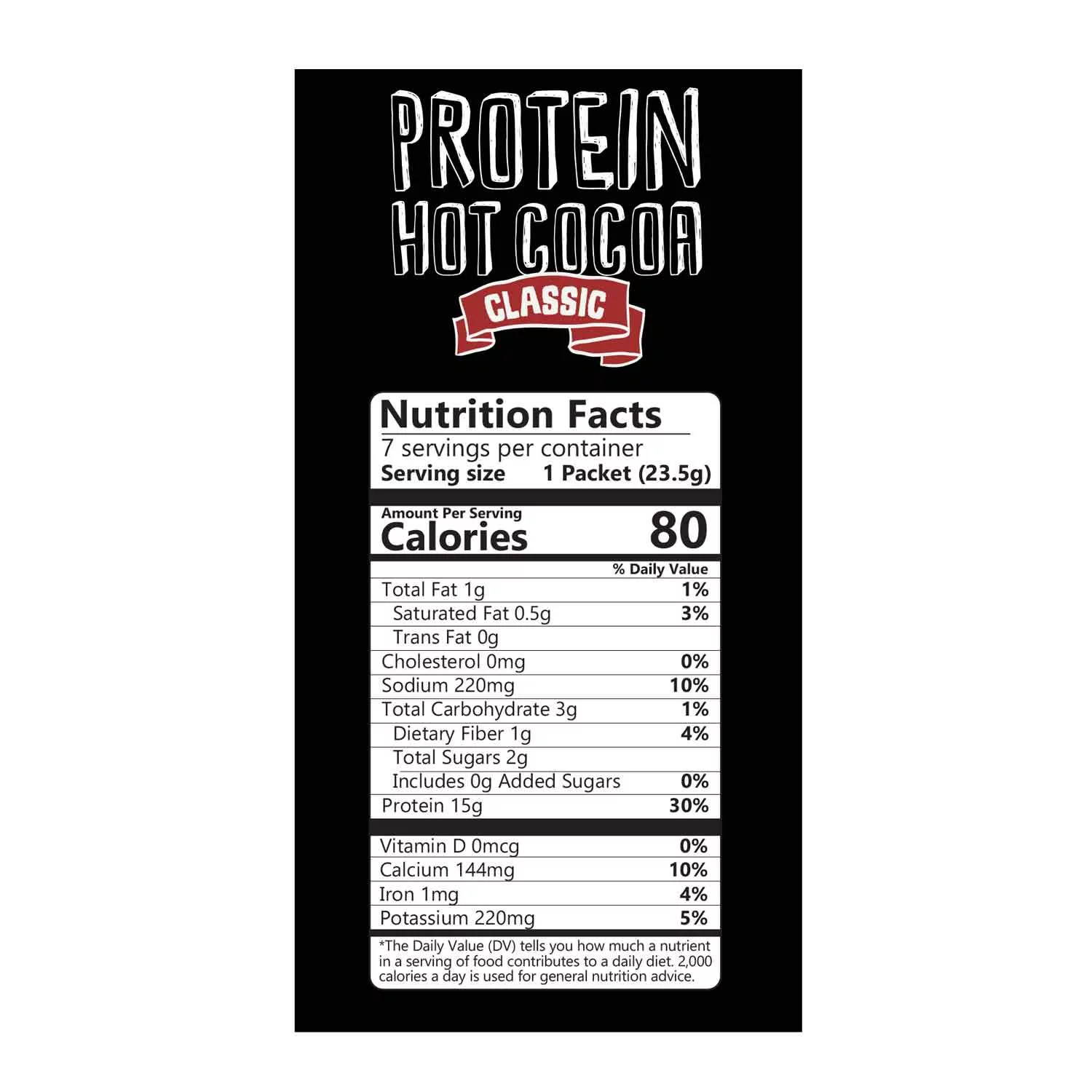 Protein Hot Chocolate, Keto Hot Chocolate Mix, Low Carb Hot Cocoa, 15g Protein, 2g Net Carbs, Low in Sugar, Instant Hot Coco, 7 Individual Macro-Controlled Packages (Classic, 5 Pack)