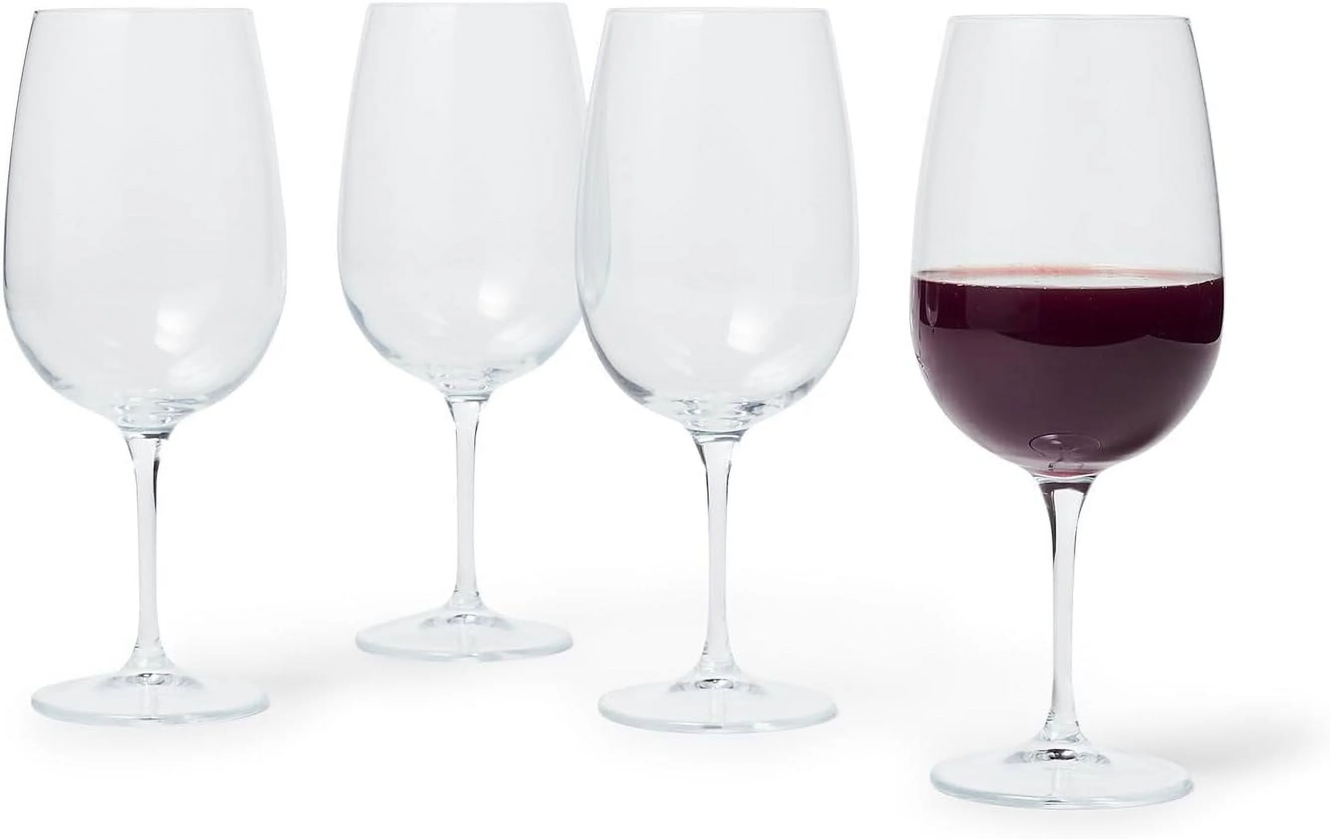 Bistro Red Wine Glasses, Set Of 4, Clear