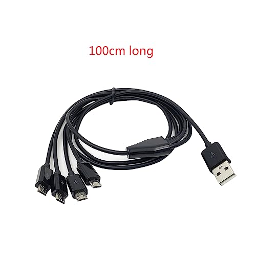 Multi Micro USB Charging Cable 1xUSB Male to 4xMicro USB Male Charger Splitter Charging Cable OD3.0 PVC Coating 4in1 USB Male to Micro USB Male Charging Cable