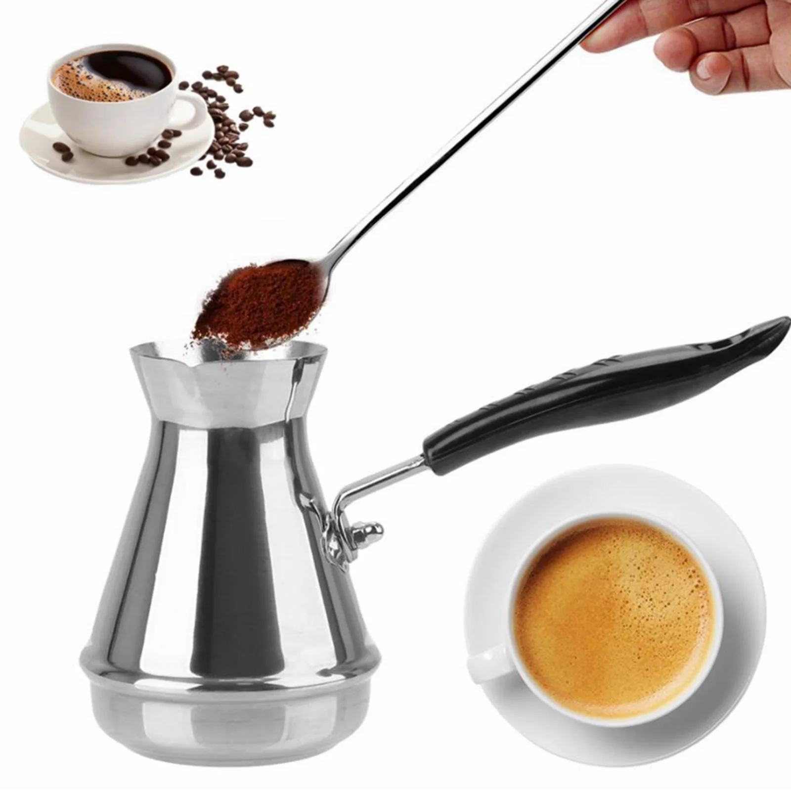 Milk Warmer Stainless Steel Coffee Turkish Coffee Pot 650ml