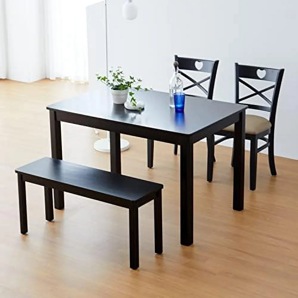 YZboomLife Cabin 37.4" Wooden Dining Bench/Small Modern Farmhouse Malaysian Oak Wood Bench (Natural)