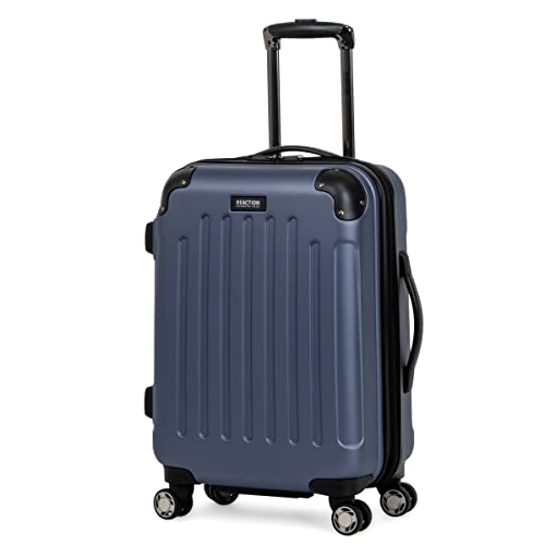 Kenneth Cole REACTION Renegade Luggage Expandable 8-Wheel Spinner Lightweight Hardside Suitcase, Navy Blue, 20-Inch Carry On