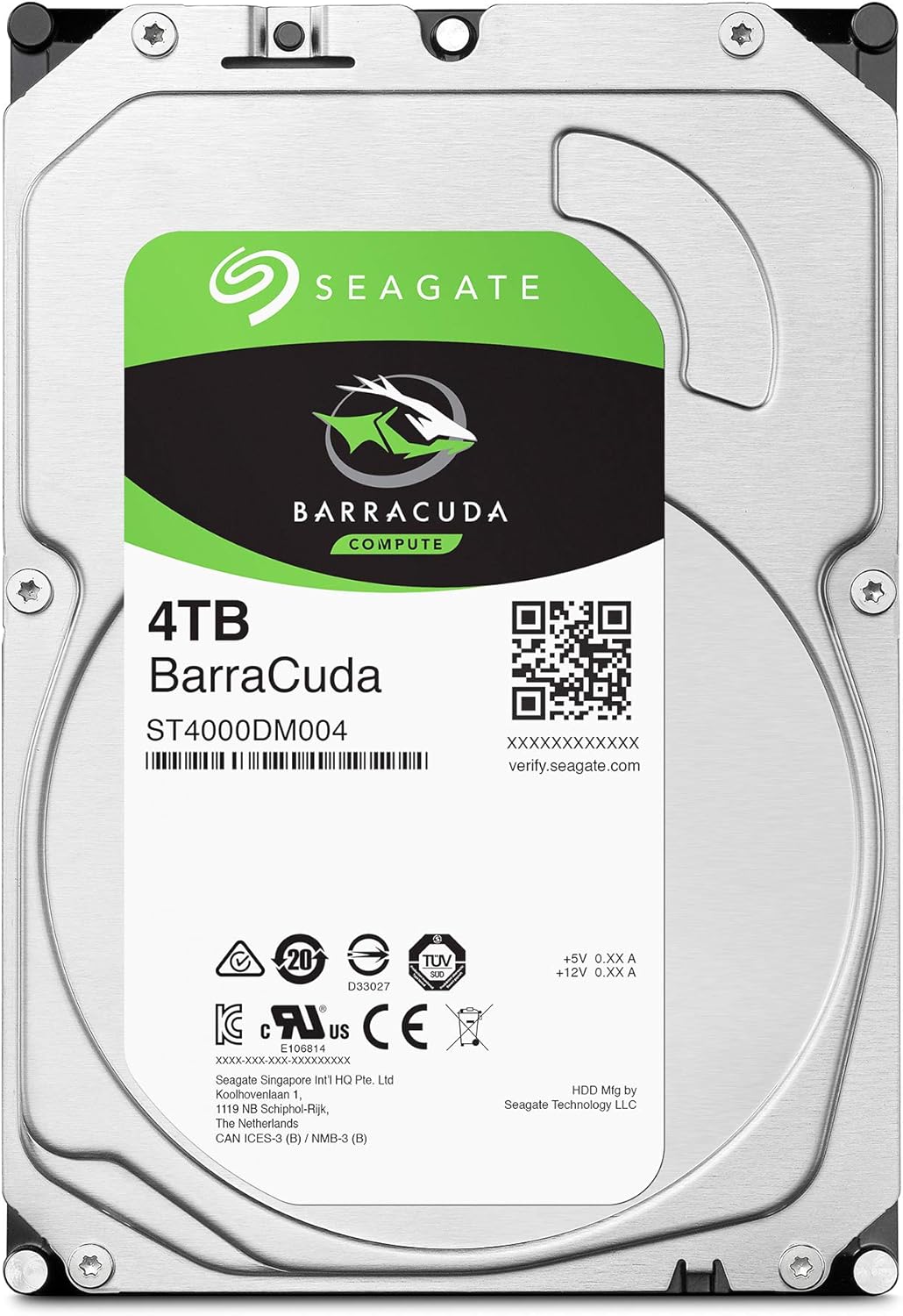 Seagate BarraCuda 4TB Internal Hard Drive HDD – 3.5 Inch Sata 6 Gb/s 5400 RPM 256MB Cache for Computer Desktop PC Laptop (ST4000DM004)