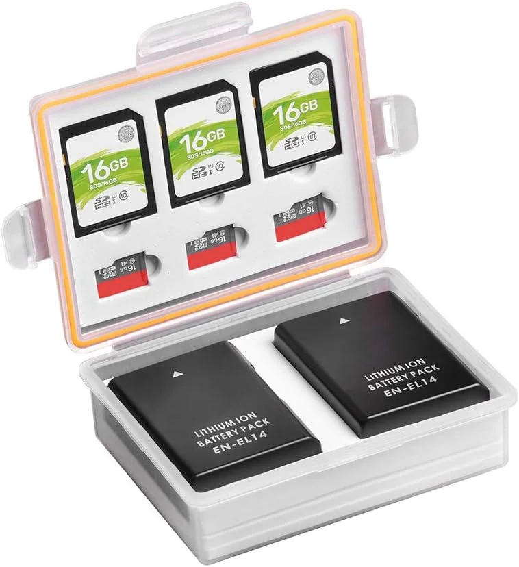 Tectra 2Pcs EN-EL14, EN-EL14A y with y Storage Case for Nikon D3500, D3100, D3200, D3300, D3400, D5100,