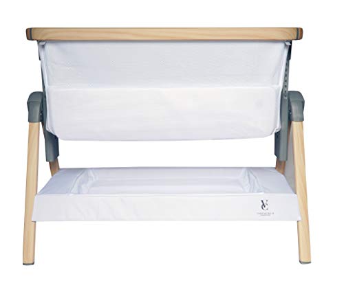 Venice Child California Dreaming Bedside Crib Bassinet w/Travel Bag, Removable Compressed Cotton Mattress, Height Adjustable, Easy Clean - Grey
