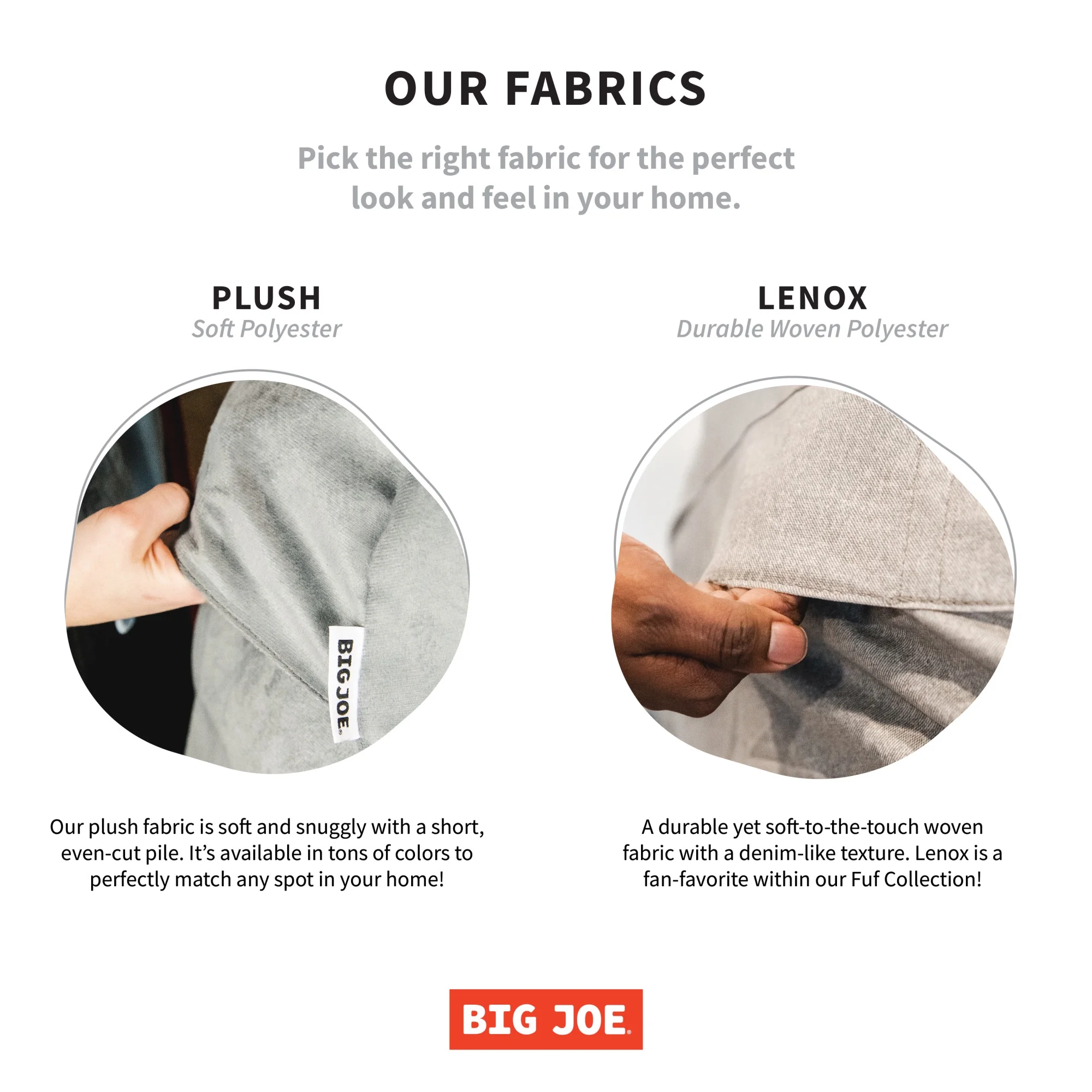 Big Joe Fuf Media Lounger Foam Filled Bean Bag Chair with Removable Cover, Cobalt Lenox, Durable Woven Polyester, 6 feet Giant