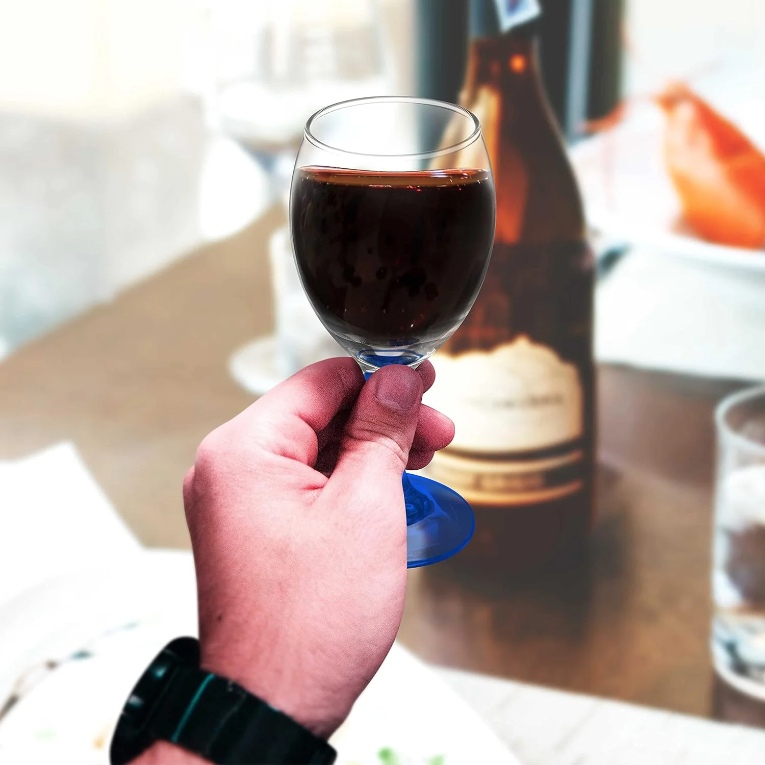 10 Aragon Wine Glasses Set, 8.5 Oz. - High Standard, Made - Blue