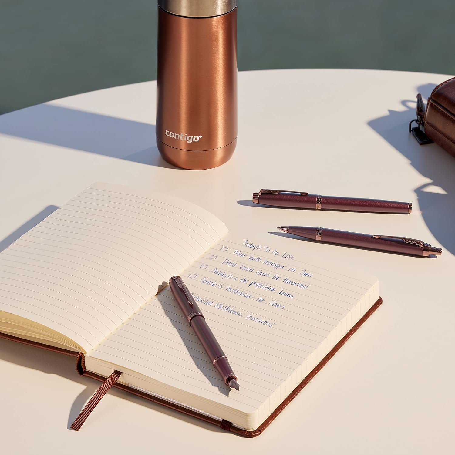 Parker IM Monochrome Fountain Pen | Burgundy Finish and Trims | Medium Point | Blue Ink | Gift Box