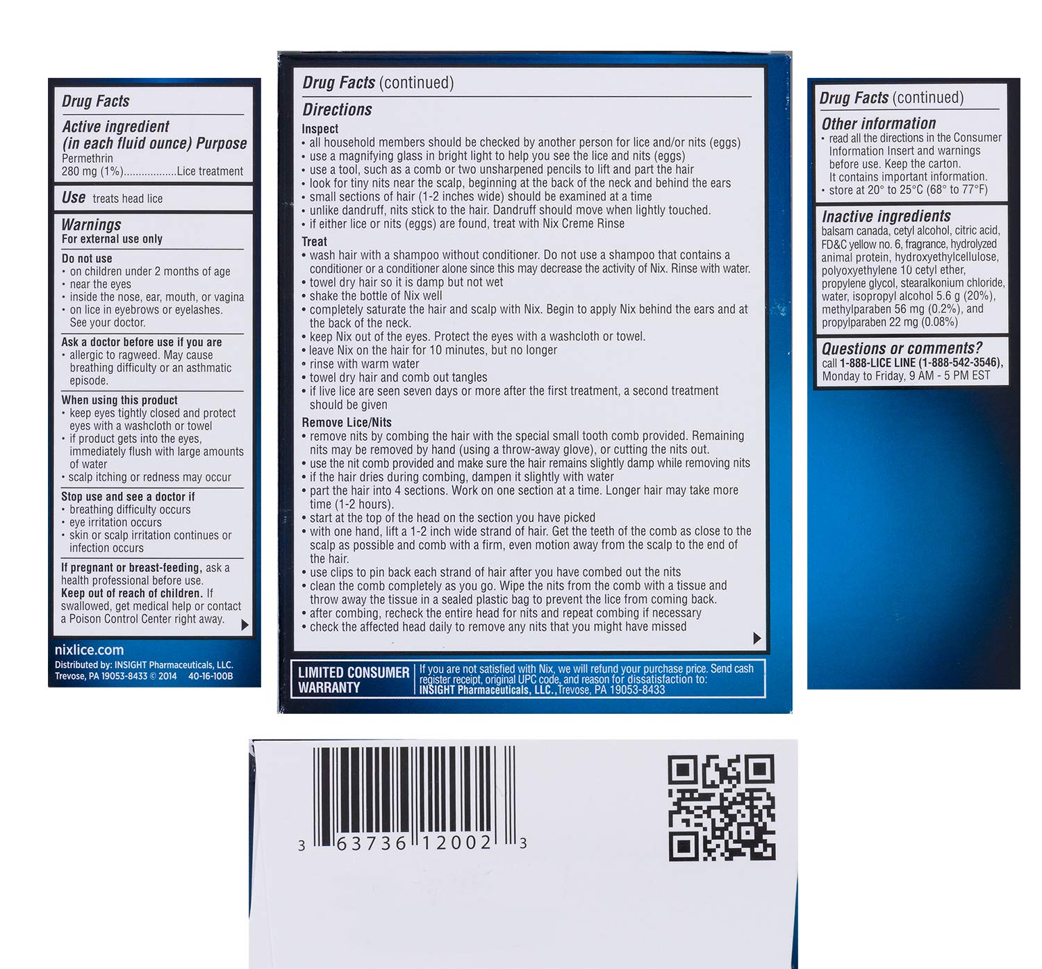 Nix Lice Killing Creme Rinse Extra Strength and Lice Comb, 2 Fl Oz