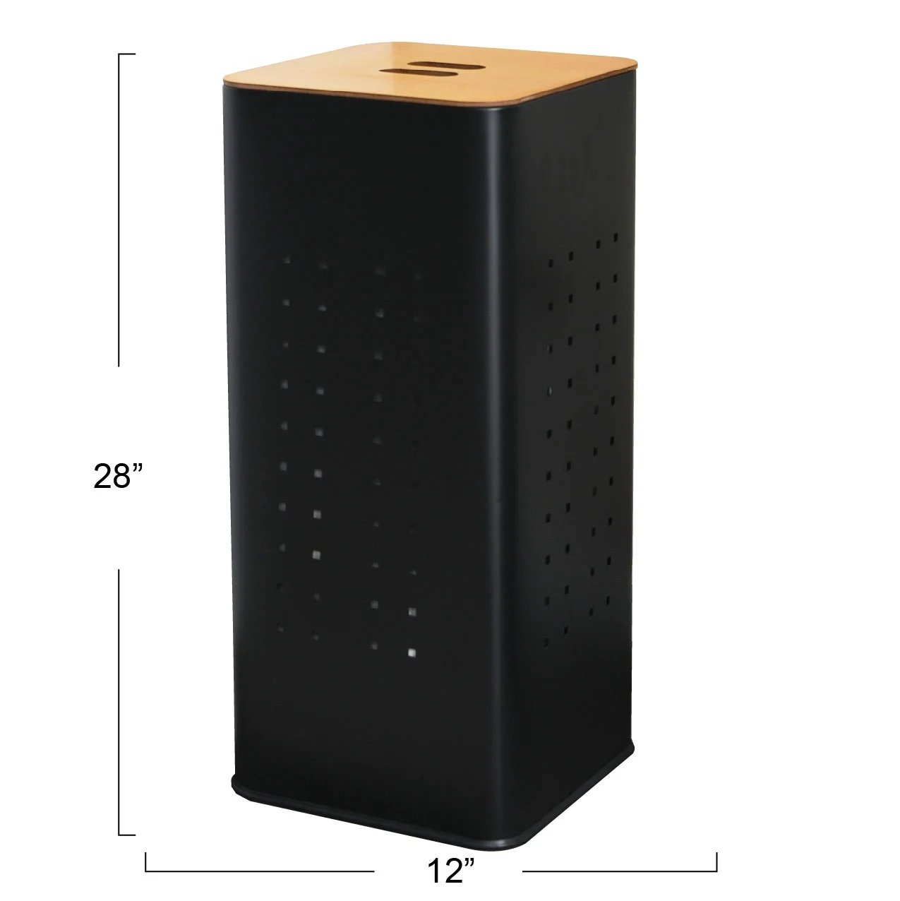 Steel Laundry Hamper with Lid, Matte Black