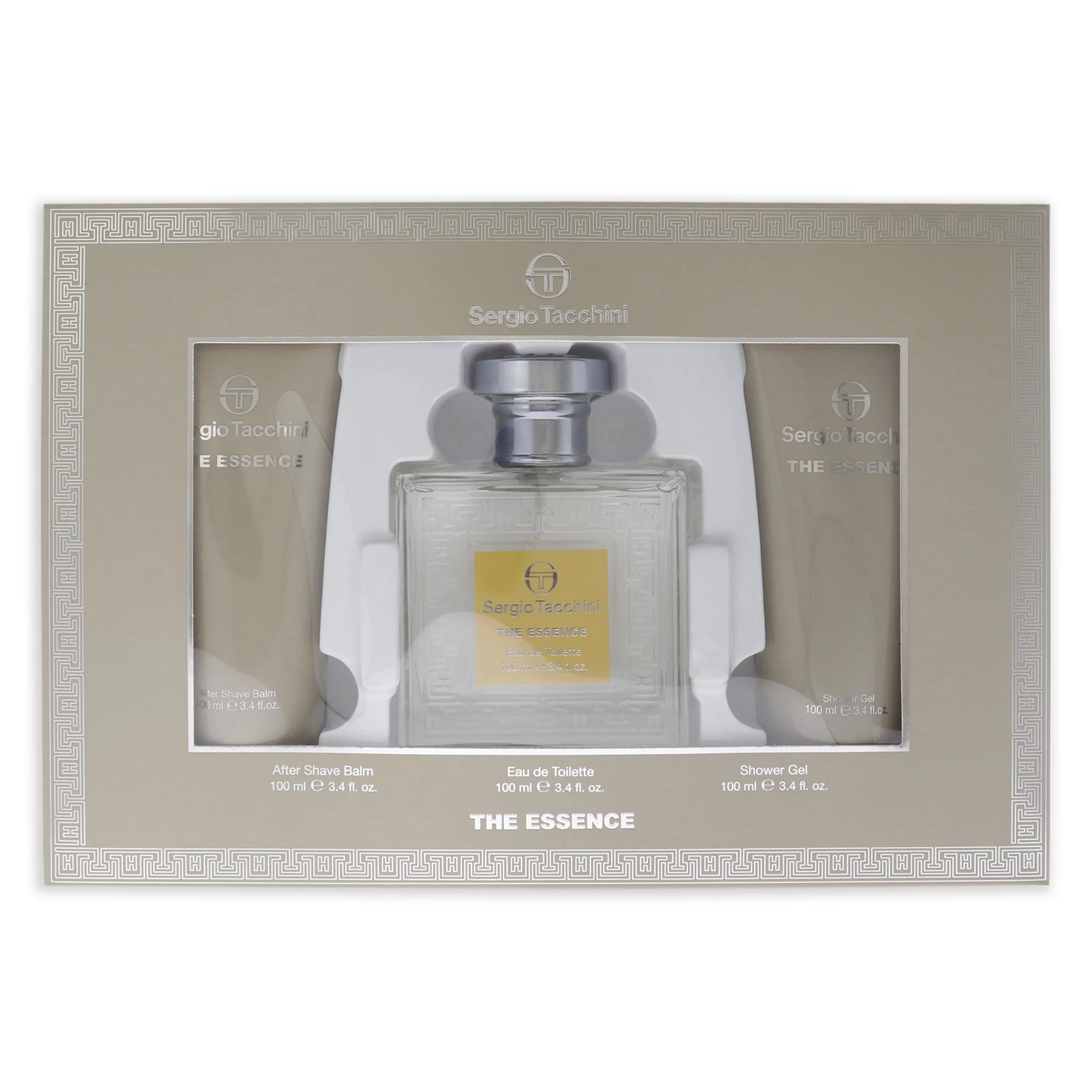 Sergio Tacchini The Essence 3 Pc Gift Set - 3.4oz EDT Spray, 3.4oz After Shave Balm, 3.4oz Shower Gel